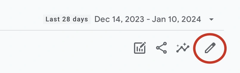 GA4 edit report button pencil
